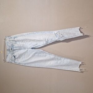 American eagle light blue distressed jeans mom jeans